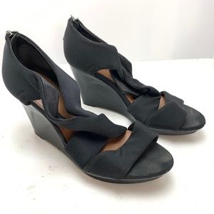 DONALD J PLINER Black Wedge Sandals AURORA sz 6.5